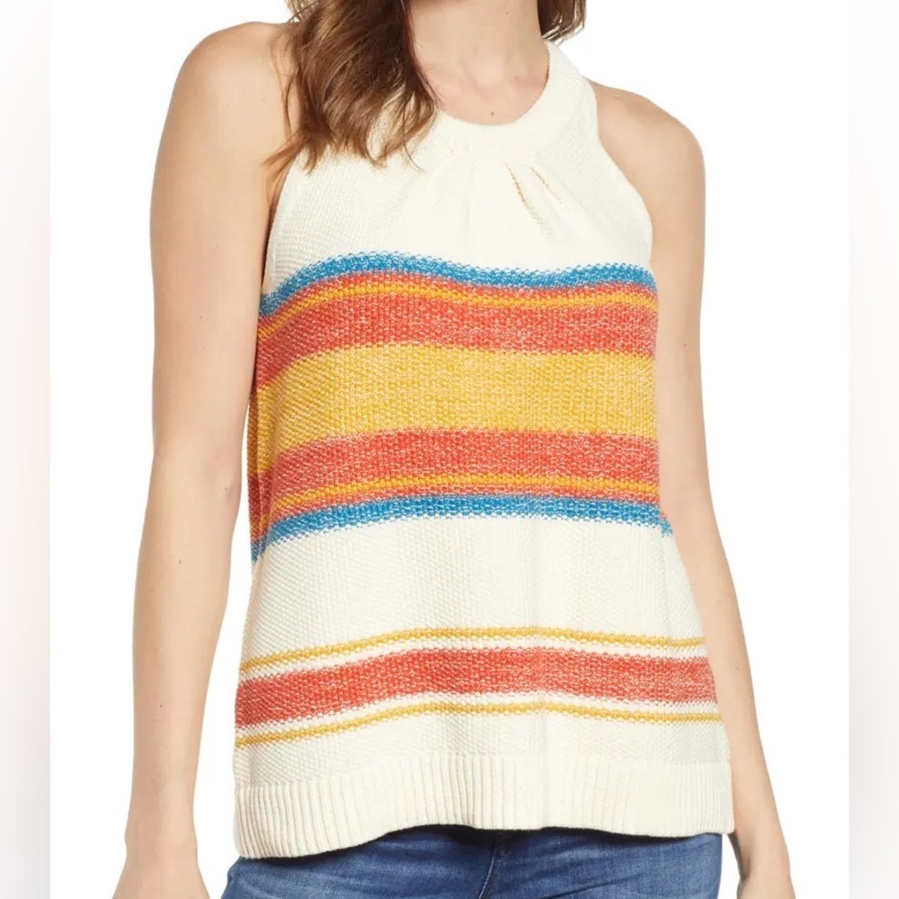 Caslon 100% cotton Sweater knit crew neck Tank top
